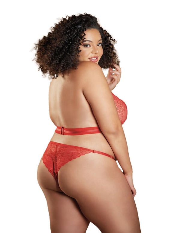 Carrie Lace Cut-Out Red Plus Size Teddy ALT1 view Color: RD
