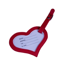 Alternate back view of HEART SHAPED LUGGAGE TAG