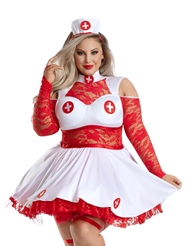 Front view of NURSE LACEY COSTUME