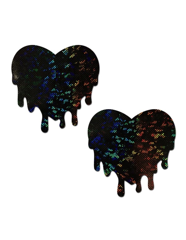 Pastease Melty Heart Disco Ball Pasties default view Color: BK