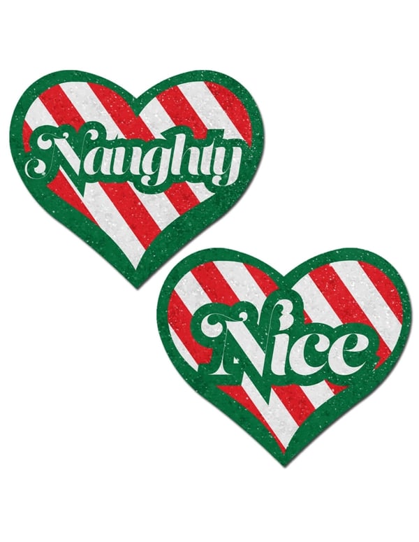 Pastease Naughty And Nice Heart Pasties default view Color: RDG