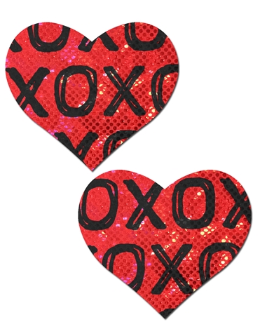 PASTEASE XO HEART DISCO BALL PASTIES - HRT-XO-RDBK-04109