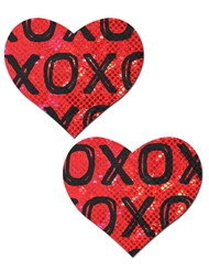 Alternate back view of PASTEASE XO HEART DISCO BALL PASTIES