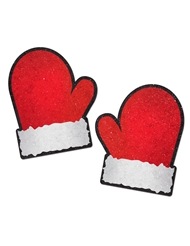Alternate front view of PASTEASE SANTA MITTENS PASTIES