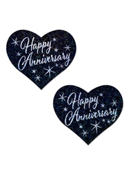 Front view of PASTEASE HAPPY ANNIVERSARY  HEART PASTIES