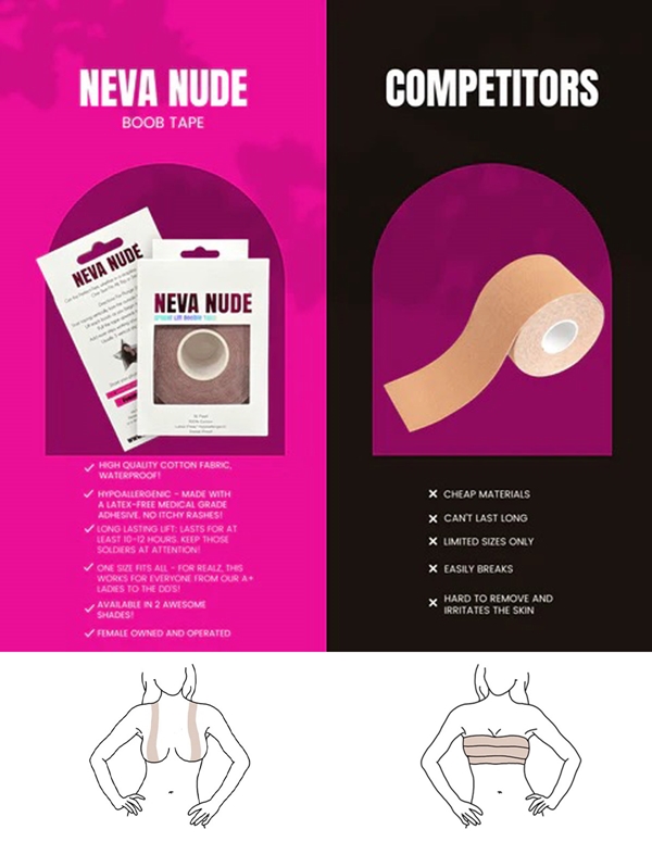 Neva Nude Breast Lift Light Boobie Tape ALT3 view Color: NU