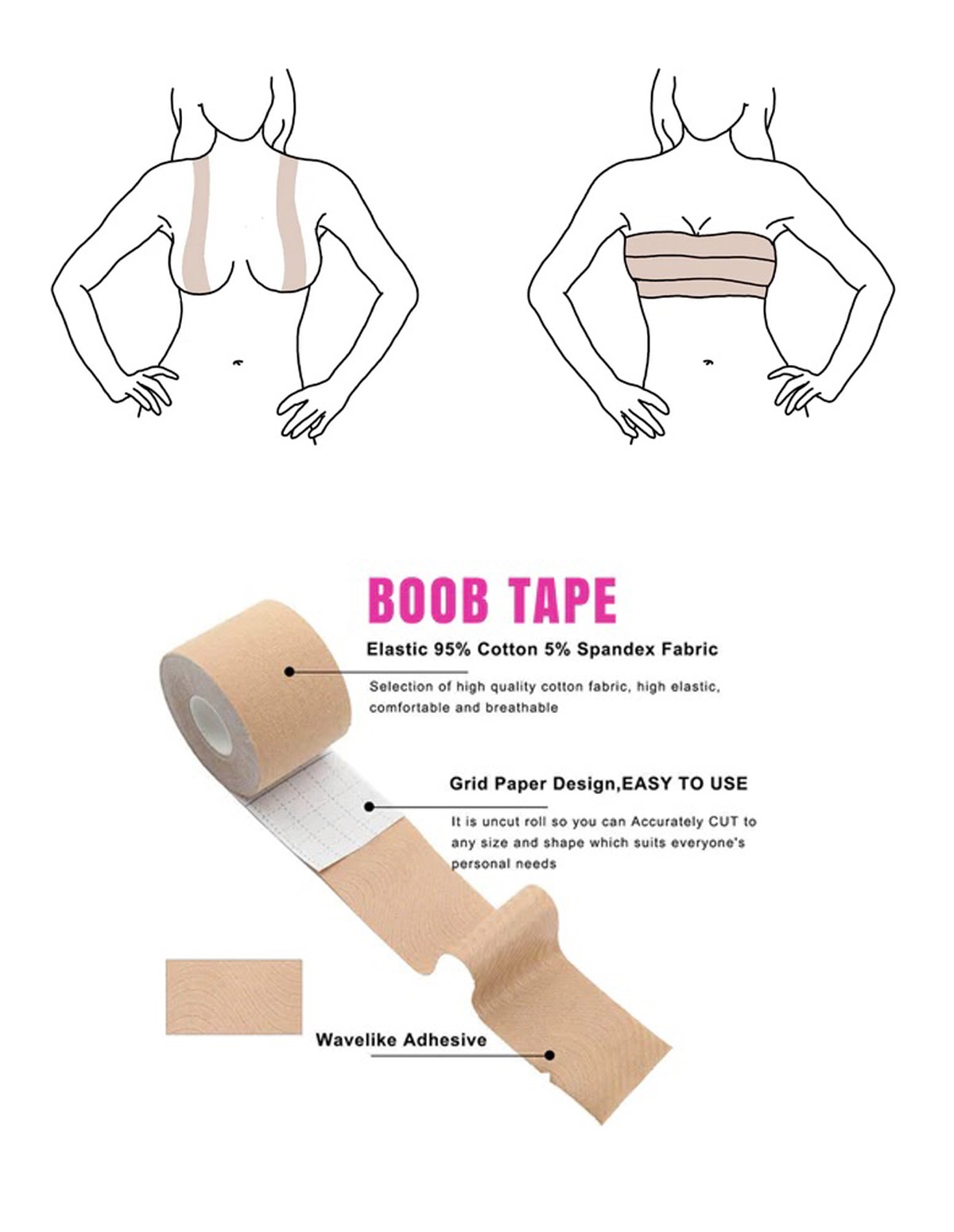 alternate image for Neva Nude Breast Lift Light Boobie Tape