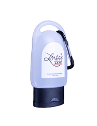 Alternate back view of 1OZ HAND SANITIZER WITH CARABINER
