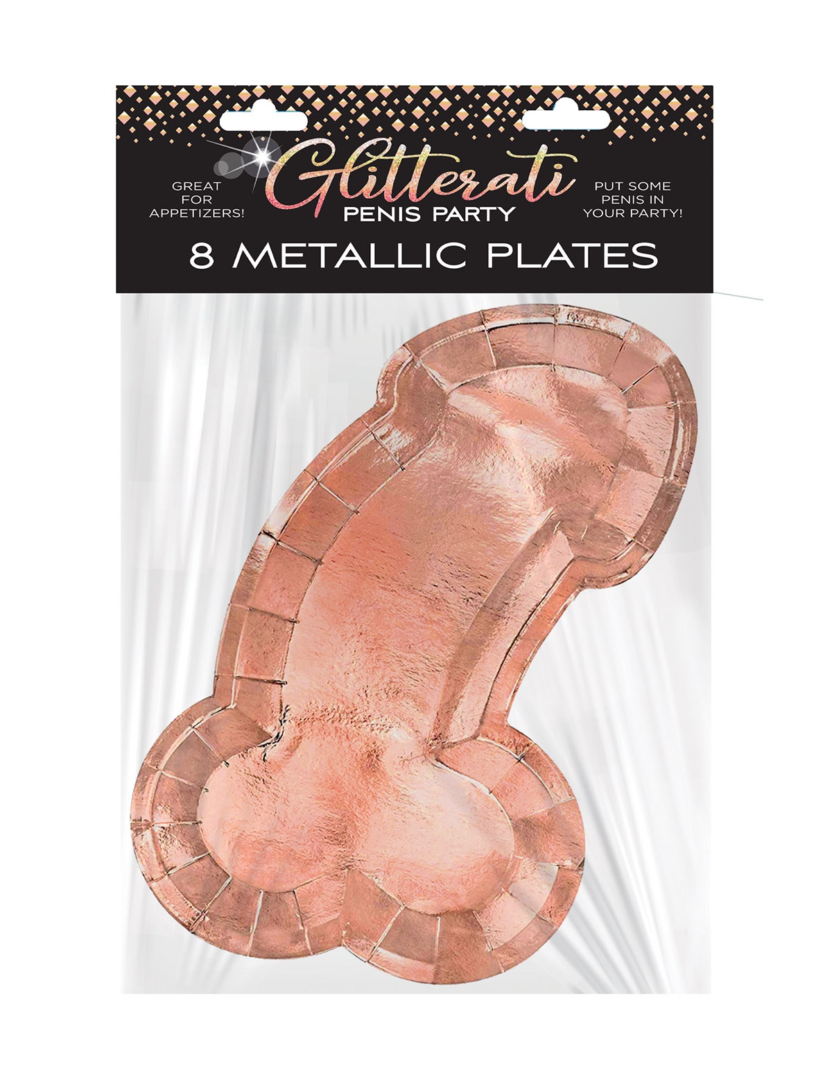 alternate image for Glitterati Penis Rose Gold Plates