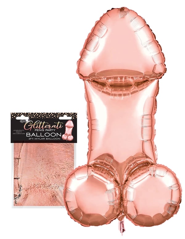 Glitterati 3Ft Rose Gold Mylar Balloon default view Color: RGLD