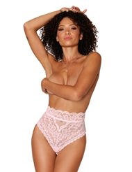 Additional  view of product HIGH WAISTED LACE PANTY with color code PK
