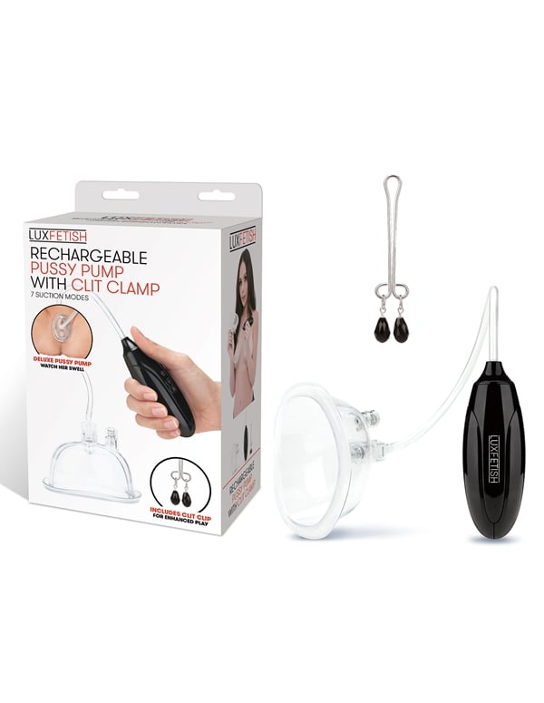 Rechargeable Pussy Pump With Clit Clamp default view Color: NC