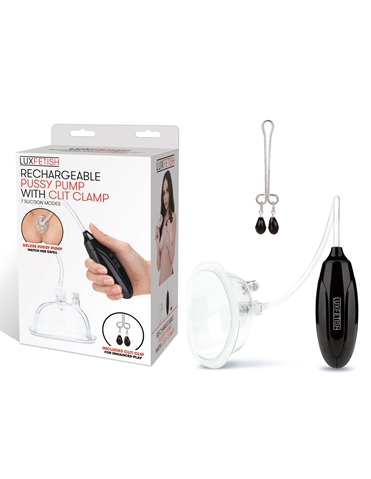 RECHARGEABLE PUSSY PUMP WITH CLIT CLAMP - LF5316-04114