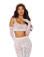 Front view of LILY LACE BRALETTE AND PENCIL SKIRT