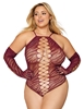 Additional BURGUNDY view of product ZEBRA CRISS CROSS TEDDY WITH GLOVES with color code BRG