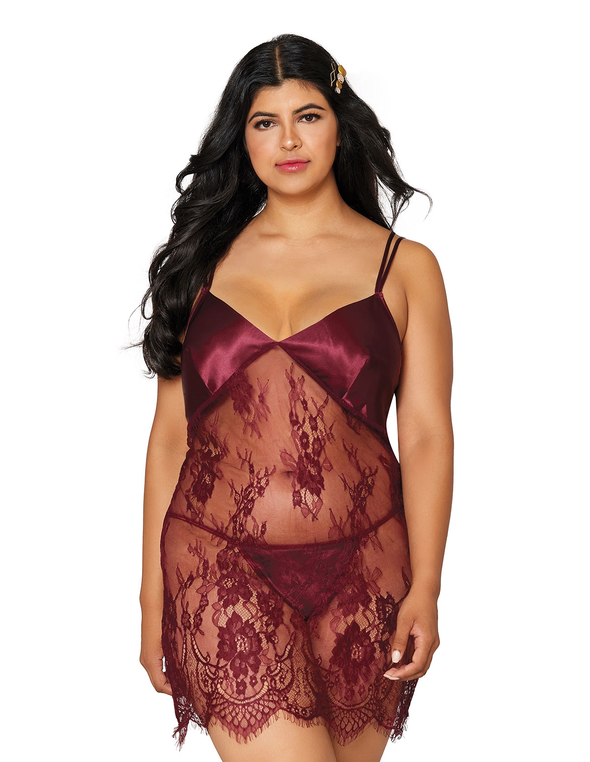 Eyelash Lace Plus Size Chemise 12787x 04019 Lovers Lane