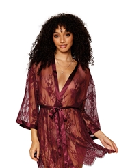 Front view of EYELASH LACE ROBE