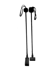 Alternate back view of NOIR NECESSITIES 24 LEATHER RIDING CROP - HORIZONTAL