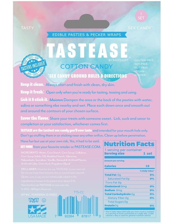 Pastease Edible Tastease - Cotton Candy ALT1 view Color: NC