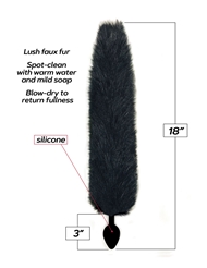 Alternate back view of FOXY - BLACK SILICONE TAIL