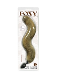 Front view of FOXY - GOLD SILICONE TAIL