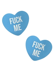 Front view of NIPZTIX FUCK ME CANDY HEART PASTIES