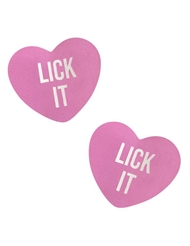 Front view of NIPZTIX LICK IT CANDY HEART PASTIES