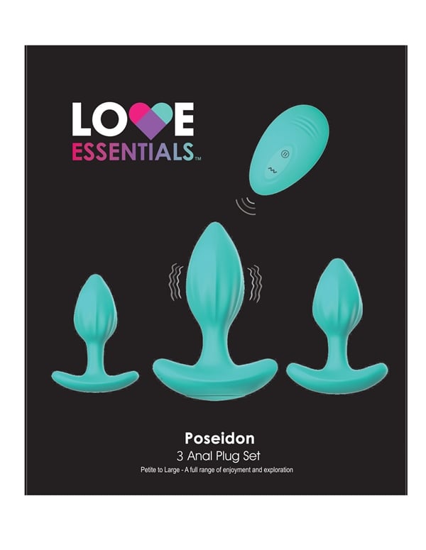 Love Essentials Poseidon Anal Plug Set With Remote default view Color: GR