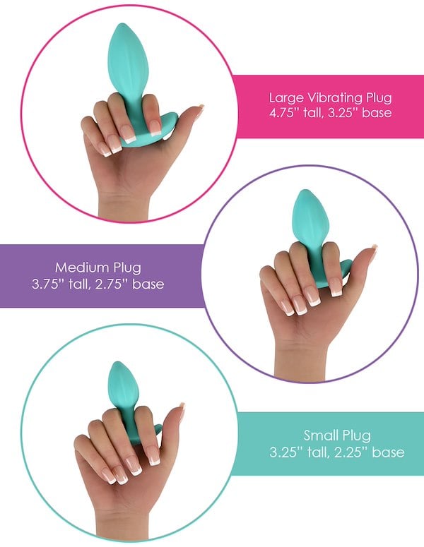 Love Essentials - Poseidon Anal Plug Set With Remote ALT2 view Color: GR