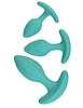 Additional GREEN view of product LOVE ESSENTIALS - POSEIDON ANAL PLUG SET WITH REMOTE with color code GR