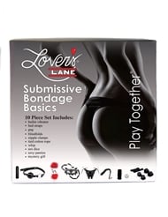 Additional  view of product LOVER'S LANE 10PC SUBMISSIVE BONDAGE BASICS with color code BK