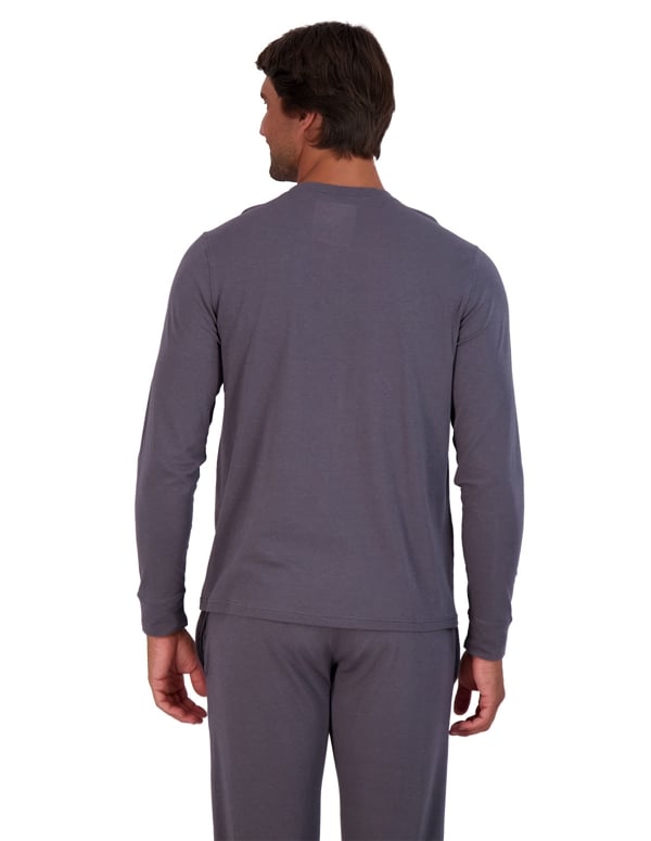 Wood Long Sleeve Henley - Iron ALT1 view Color: GY