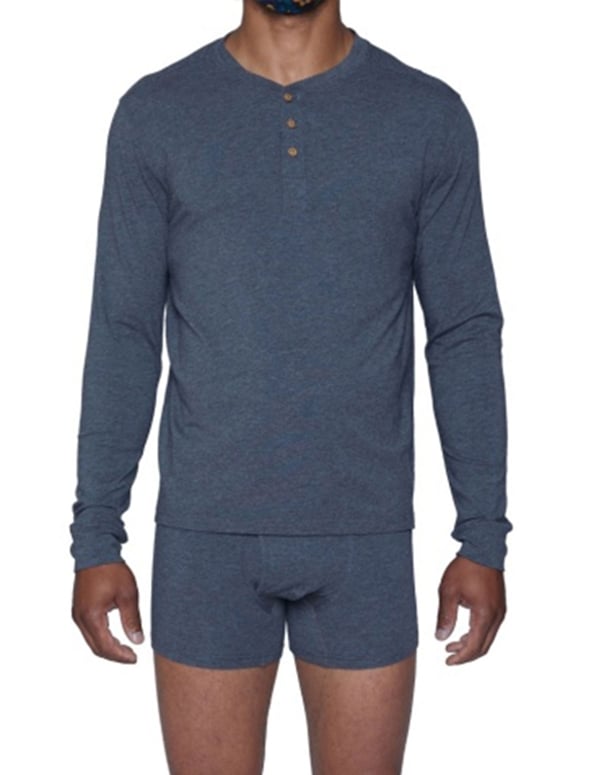Wood Long Sleeve Henley - Charcoal default view Color: CT
