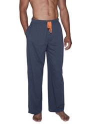 Alternate front view of WOOD CHARCOAL DRAWSTRING LOUNGE PANT