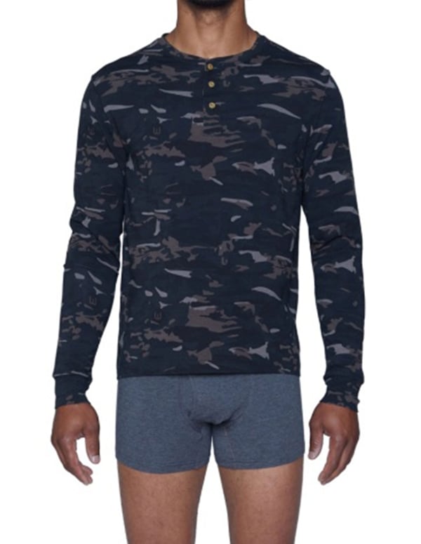 Wood Long Sleeve Henley - Forest Camo default view Color: FRC