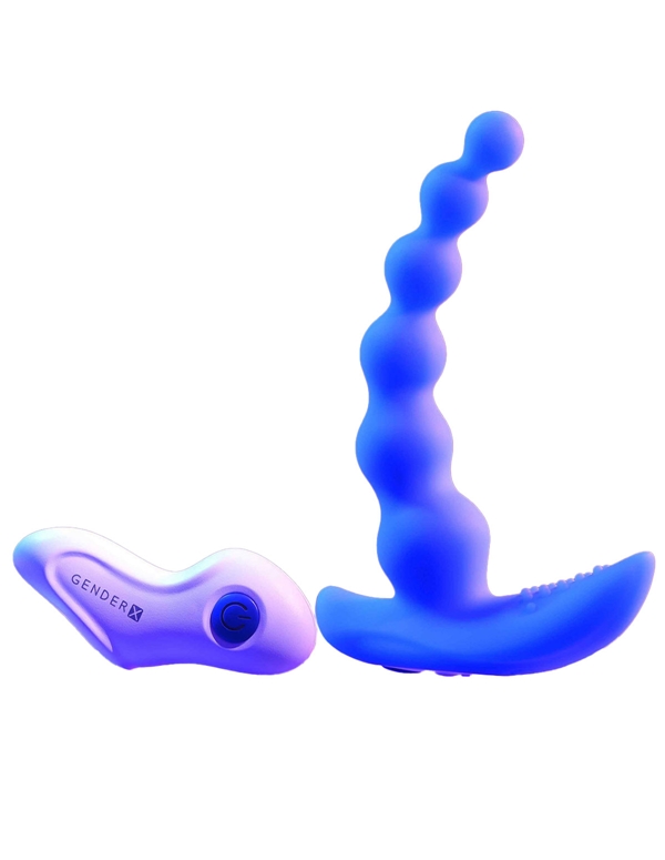 GENDER X BEADED PLEASURE GRADUATED ANAL BEADS ALT2 view Color: BL