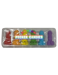 Front view of RAINBOW MARSHMALLOW PECKER CANDIES