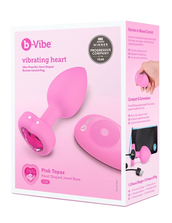 B-Vibe Vibrating Heart Plug S/M ALT11 view Color: PK