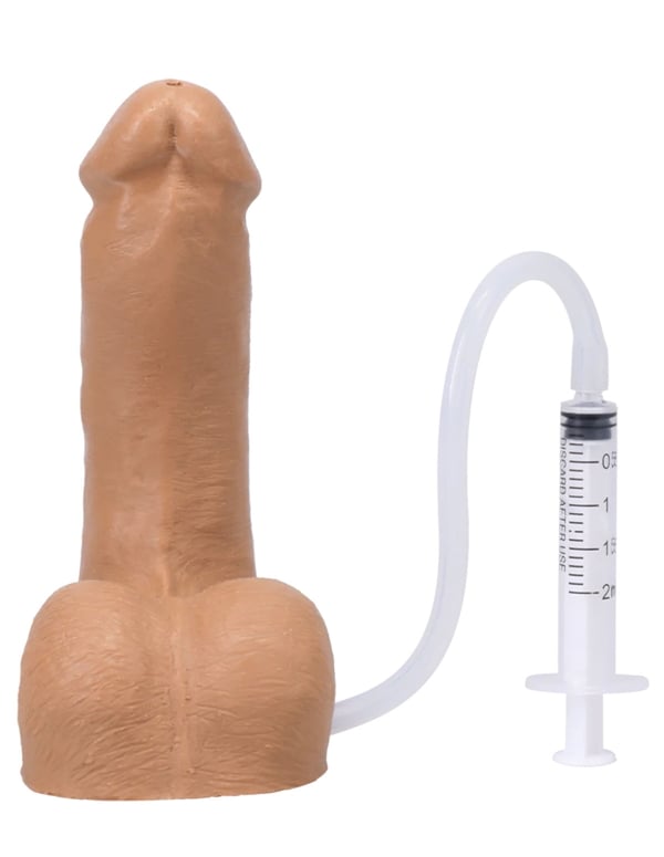 Tantus Pop N' Play Squirting Packer - Soft Silicone ALT1 view Color: CAR