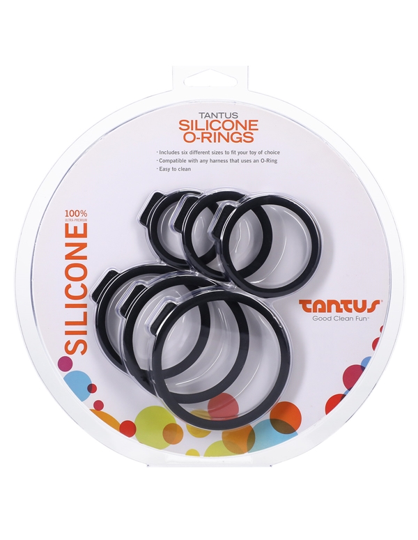 Tantus Silicone O-Ring Kit ALT1 view Color: BK