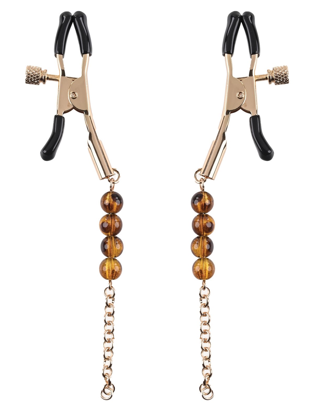 alternate image for Sincerely Amber Beaded Nipple Clamps