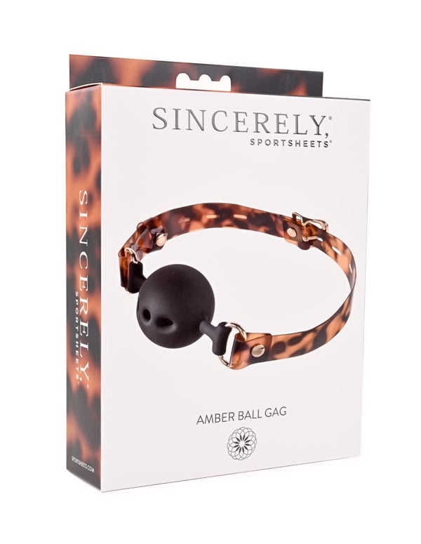 Sincerely Amber Ball Gag ALT1 view Color: AMB