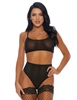 Additional BLACK view of product SHEER YOUR LOVIN' BRALETTE AND PANTY SET with color code BK