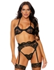Additional BLACK view of product LACE STAY TOGETHER BLACK BRA SET with color code BK