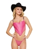 Additional PINK view of product STRAWBERRY MILKSHAKE SATIN BUSTIER AND G STRING with color code PK