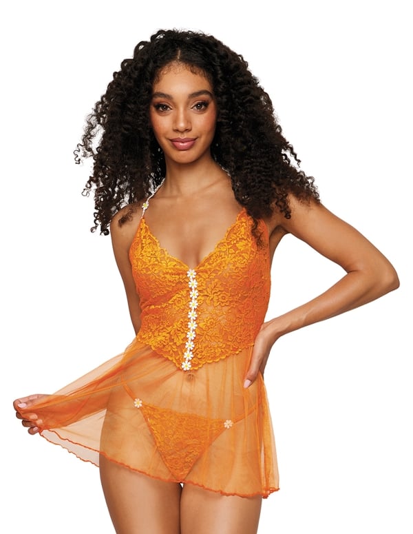 Tangerine Dream Babydoll With Daisy Trim default view Color: TD