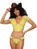 Additional YELLOW view of product MARIGOLD EYELET BUSTIER AND G STRING SET with color code YW