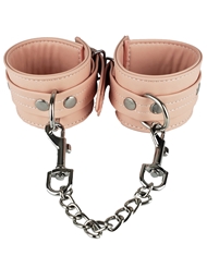 Alternate front view of PINK KINK FAUX LEATHER WRIST RESTRAINTS