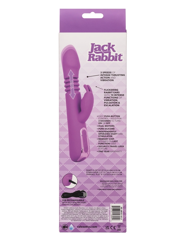 thrusting jack rabbit vibrator Amazon.com: CalExotics Jack Signature Silicone Thrusting Rabbit, Waterproof  Vibe Sex Toys for Couples, Luxury Adult Hands Free G Spot Massager, Purple,  5.25