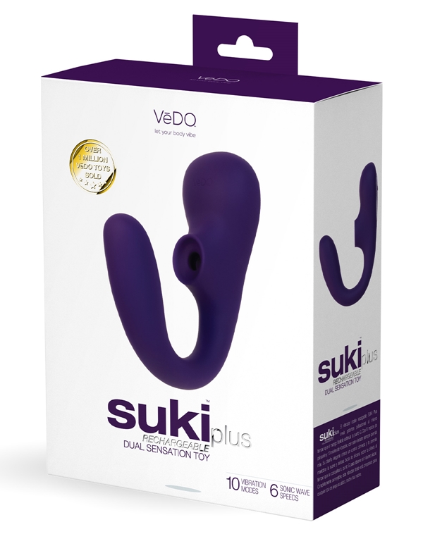 Suki Plus Rechargeable Dual Sonic Vibe ALT4 view Color: PR